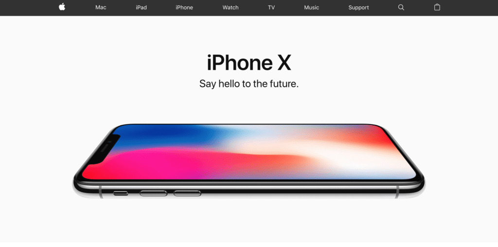 apple iphone x negative space