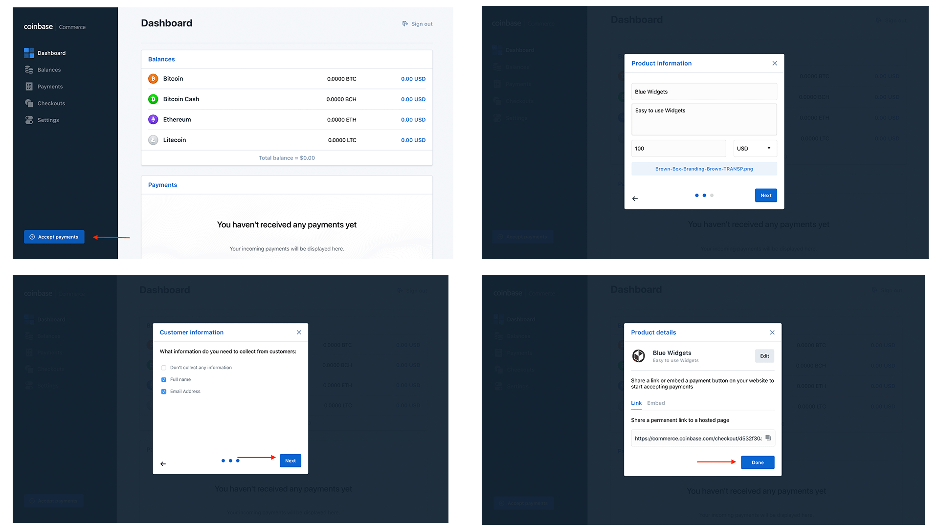 coinbase-commerce-product-setup